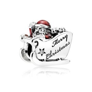 Santa Sleigh Charm with Merry Christmas Engraving